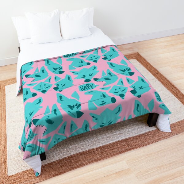Item preview, moody dogs bark (pink and cyan wolf pattern) designed and sold by revioLATE.