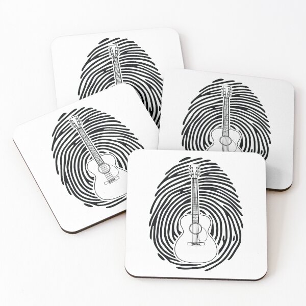 Item preview, Fingerprint Acoustic Guitar Outline Light Theme designed and sold by nightsworthy.