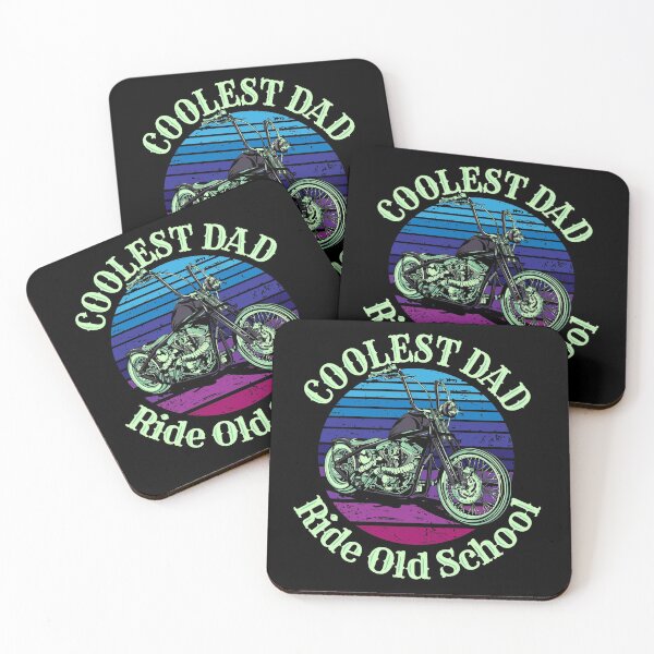 Item preview, Coolest dad,  Ride Old school, biker dad, badass bike, Old school motorcycle illustration designed and sold by Lekrock.