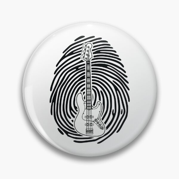 Item preview, Fingerprint Bass Guitar Outline Light Theme designed and sold by nightsworthy.