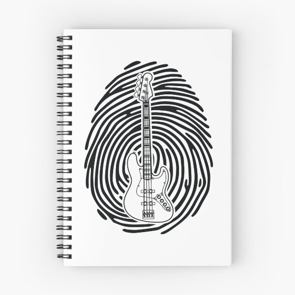 Item preview, Fingerprint Bass Guitar Outline Light Theme designed and sold by nightsworthy.