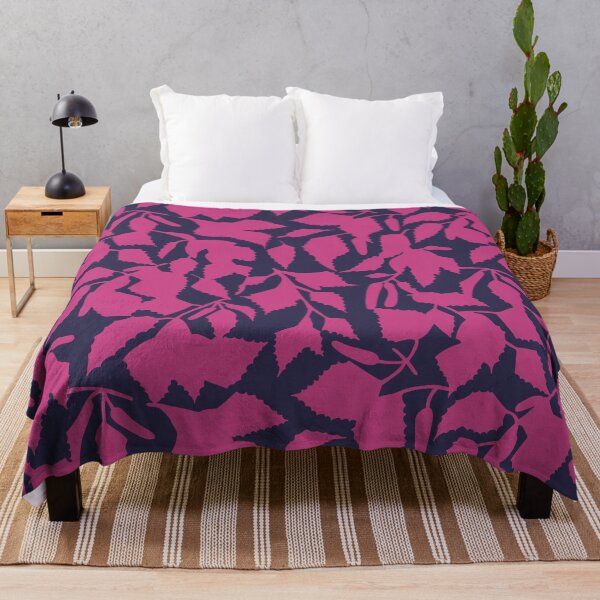 Item preview, Birch leaves pink on dark blue, seamless pattern designed and sold by colorofmagic.