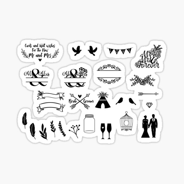 Cute Wedding Stickers for Envelopes and Scrapbooking  Magnet for Sale by  julyperson