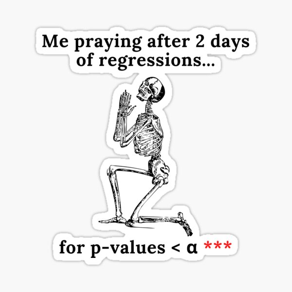 Item preview, Regression analysis p value confidence interval economist humor, statistics humor about econometrics and quantitative economics majors designed and sold by ECONTSHIRTS.