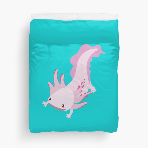 Happy Pink Axolotl Duvet Cover