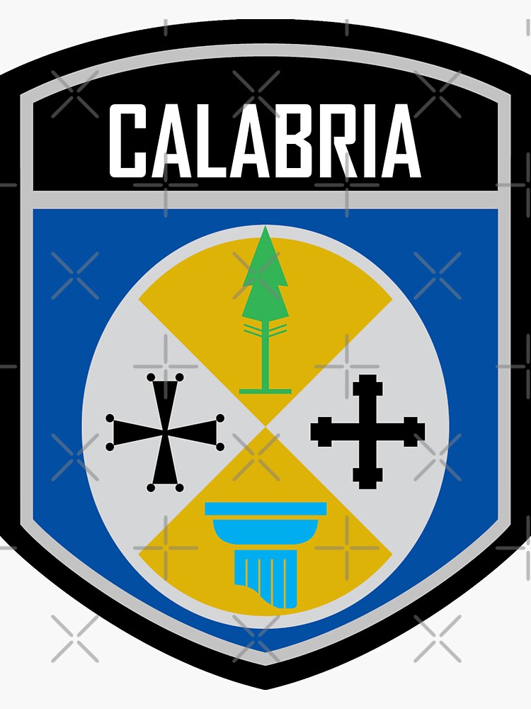 Pegatina Emblema De La Bandera De Calabria Italia De T Warrior Redbubble