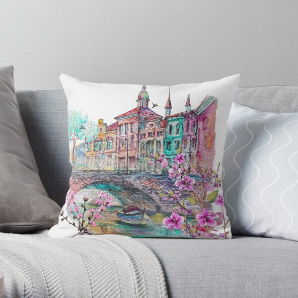 Summer Morning By The River Throw Pillow
