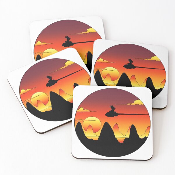 Item preview, Art 90s Goku Flying over at sunset designed and sold by AmeliaClarks.