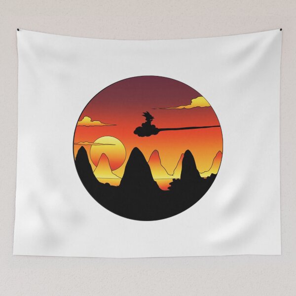Item preview, Art 90s Goku Flying over at sunset designed and sold by AmeliaClarks.