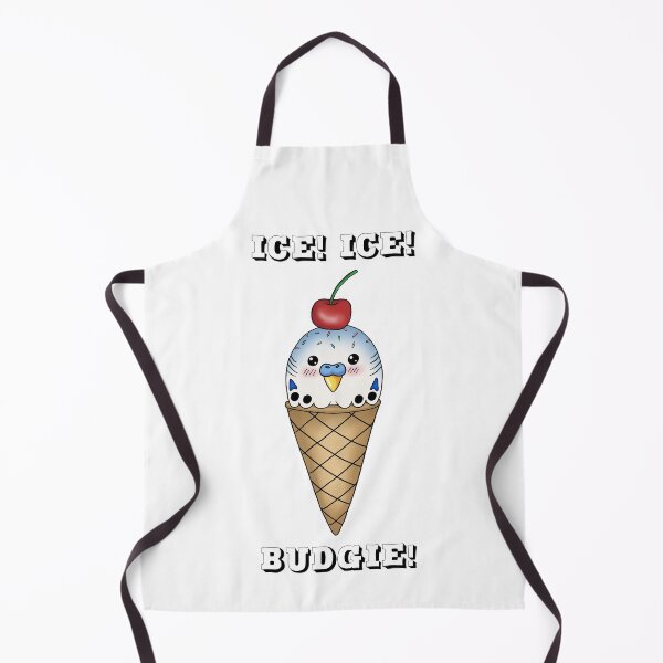 Item preview, Ice Ice Budgie | Budgie in ice cream cone (blue-white) designed and sold by DieVogelfamilie.