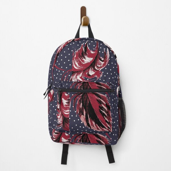 Item preview, red leaves white dots and feather designed and sold by EK EXCLUSIVE.