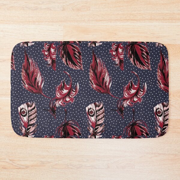 Item preview, red leaves white dots and feather designed and sold by EK EXCLUSIVE.