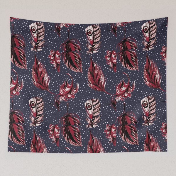 Item preview, red leaves white dots and feather designed and sold by EK EXCLUSIVE.