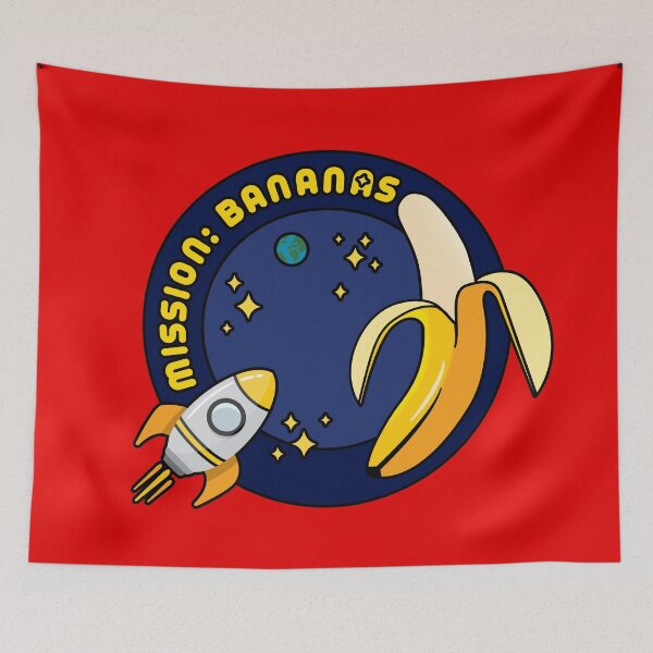 Item preview, Mission: Bananas Moon & Rocket Ship designed and sold by Happy Puppy Print On Demand.