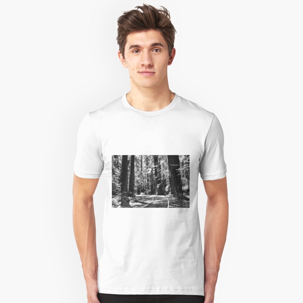 Avenue of the Giants - monochrome Slim Fit T-Shirt