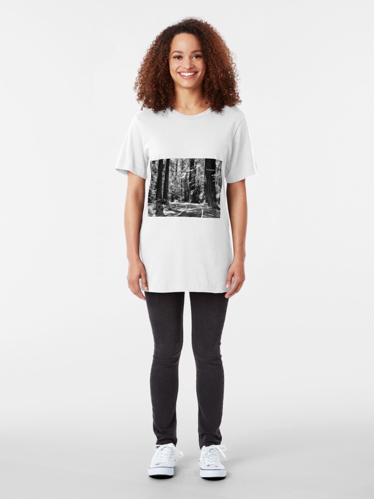 Alternate view of Avenue of the Giants - monochrome Slim Fit T-Shirt