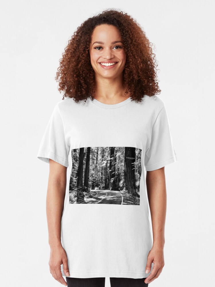 Alternate view of Avenue of the Giants - monochrome Slim Fit T-Shirt