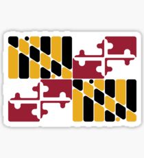 Maryland flag rounded Sticker