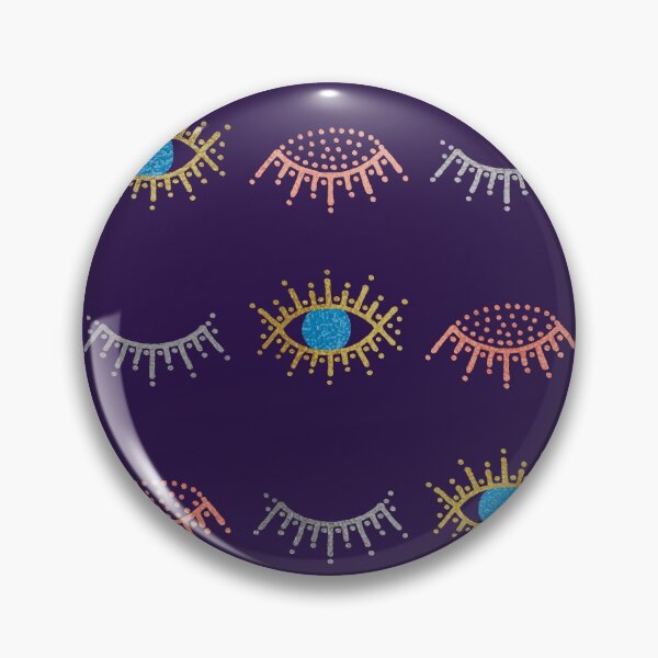 Item preview, Gold, Silver and Rose Gold Closed and Open Evil Eye Pattern on Purple designed and sold by Karen McFarland.