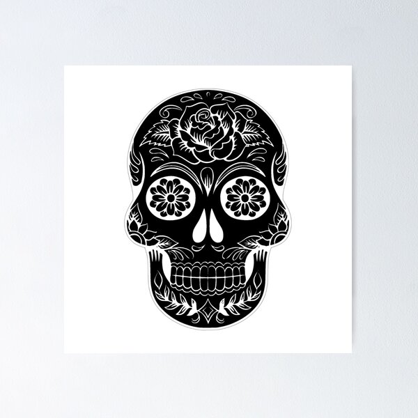 Item preview, Black Calavera Sugar Skull designed and sold by WakeNBake-Tees.