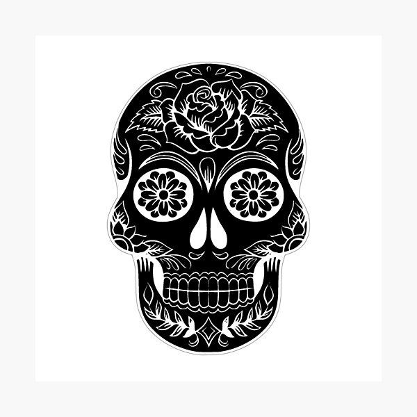 Item preview, Black Calavera Sugar Skull designed and sold by WakeNBake-Tees.