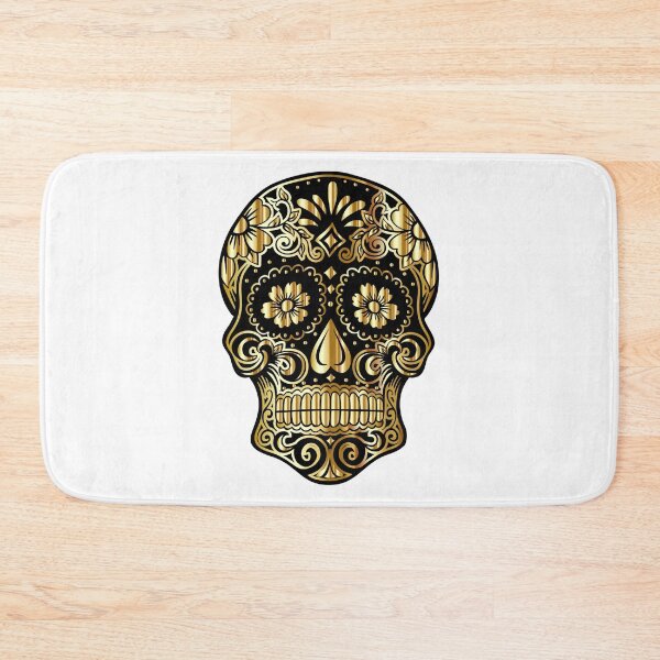 Item preview, Black and Gold Calavera Sugar Skull designed and sold by WakeNBake-Tees.