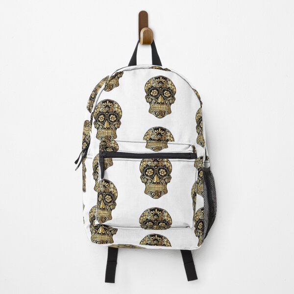 Item preview, Black and Gold Calavera Sugar Skull designed and sold by WakeNBake-Tees.
