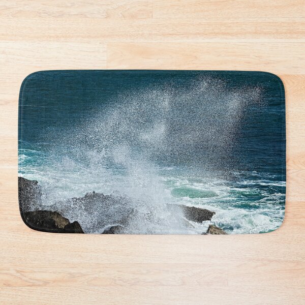 Item preview, Breaking Wave Spray Shower Rocks Seascape designed and sold by Anna Lemos.