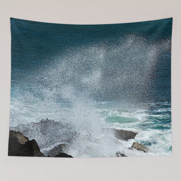 Item preview, Breaking Wave Spray Shower Rocks Seascape designed and sold by Anna Lemos.