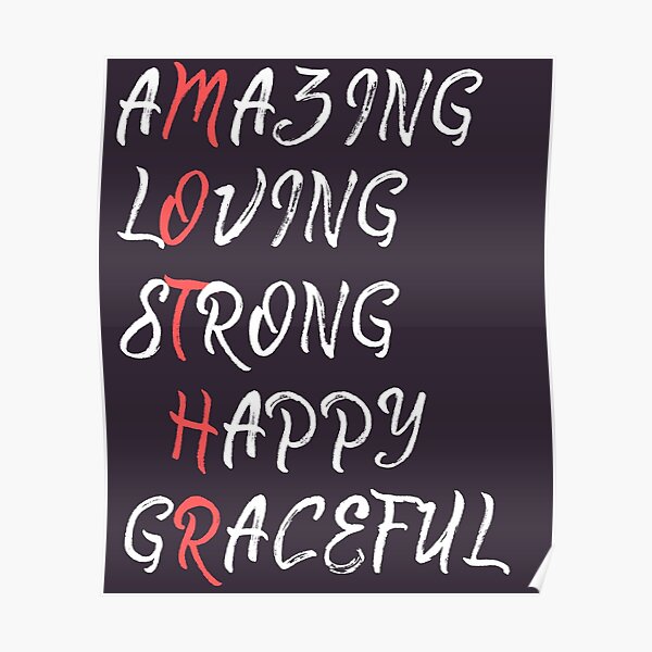 "M.O.M or M.O.T.H.E.R. acronym" Poster by Artist1993 Redbubble