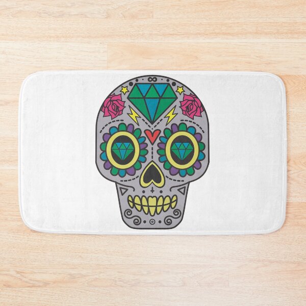 Item preview, Gray Cartoon Calavera Sugar Skull designed and sold by WakeNBake-Tees.