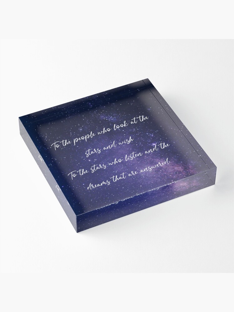 Alternate view of To the stars who listen - ACOTAR Acrylic Block