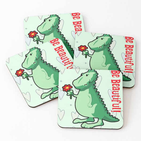 Item preview, Be Bold Be Beautiful Dinosaur with Flower designed and sold by LeftFieldFunny.