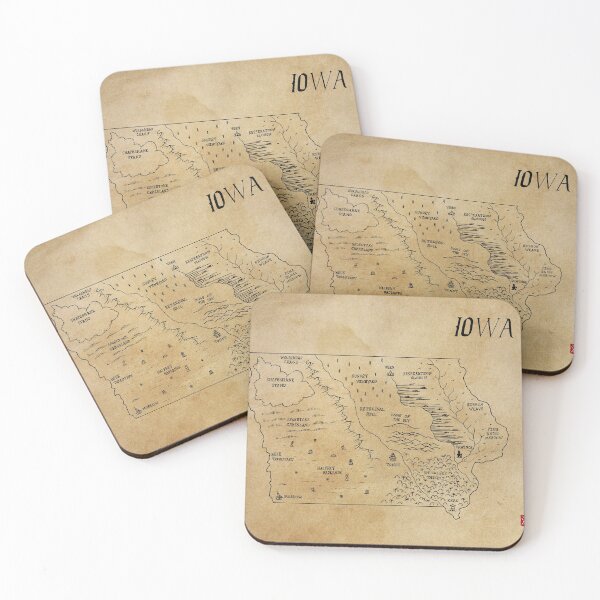 Item preview, Iowa as a fantasy map designed and sold by aldayuan.
