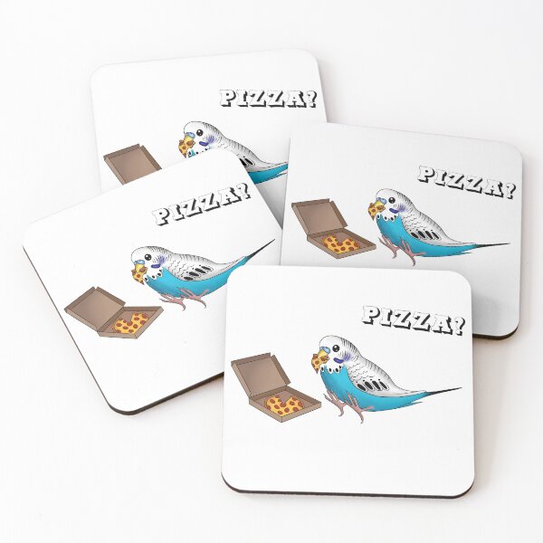 Item preview, Pizzatime! Budgie eats pizza designed and sold by DieVogelfamilie.