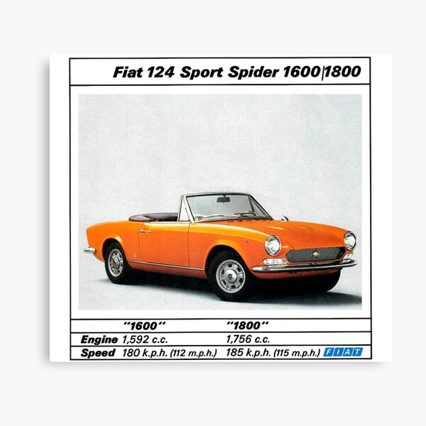 FIAT 124 SPORT SPIDER - BROSCHÜRE Leinwanddruck
