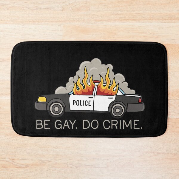 Item preview, Burning cop car - Be Gay Do Crime designed and sold by ValentinaHramov.