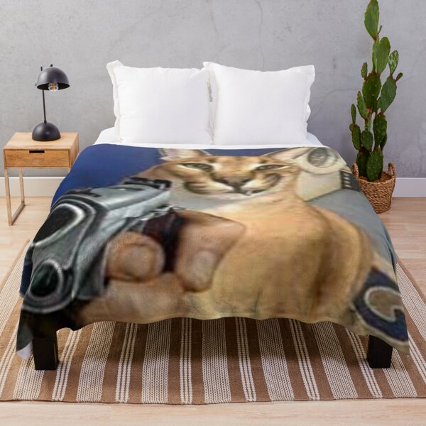 Big Floppa gangsta Throw Blanket