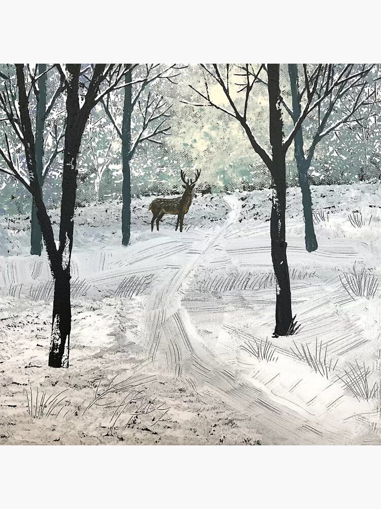 Stag In The Snow by BabinAnnette