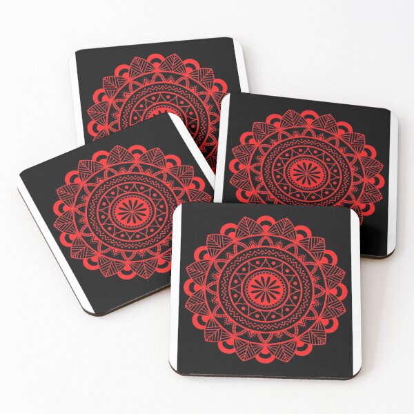 Item preview, Red on black Mandala designed and sold by Helen Enchanted Designs .