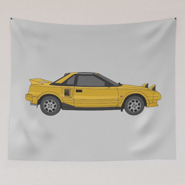 Item preview, Toyota MR2 MK1 yellow digital art designed and sold by Milanicole.