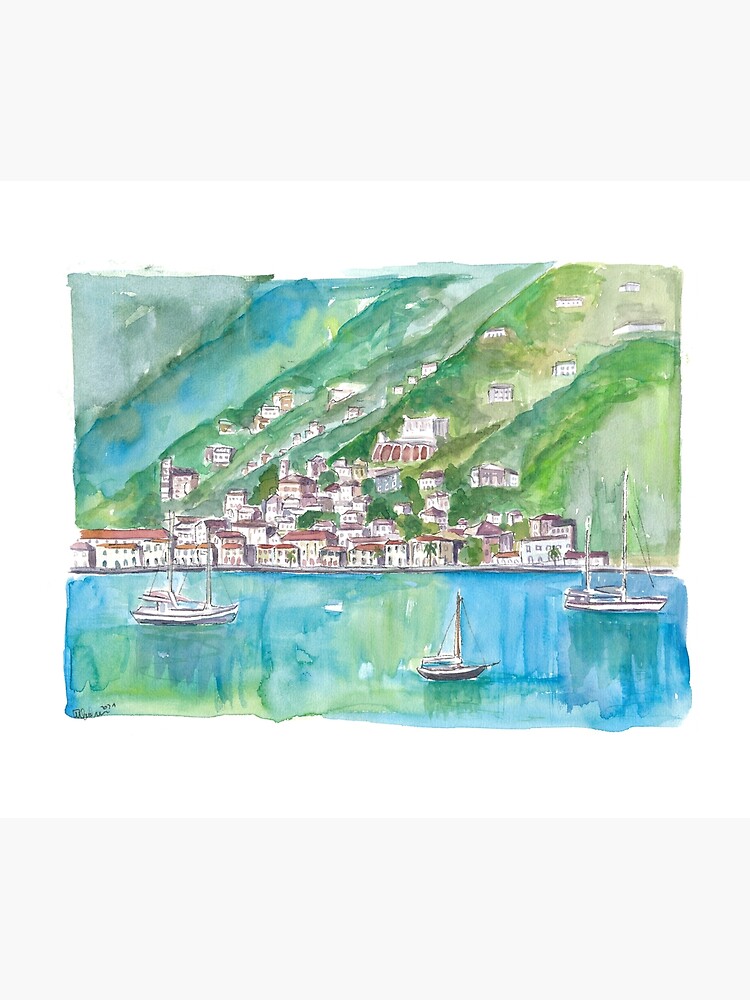 Artwork view, Charlotte Amalie View From Water with Boats designed and sold by artshop77