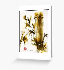"Morning Light" Original acrylic and ink bamboo painting. Greeting Card