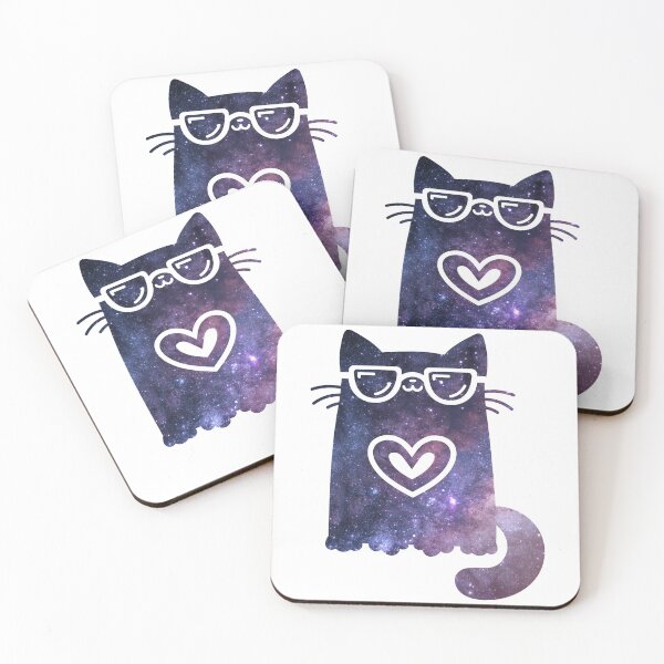 Item preview, Galaxy cat wearing sunglasses designed and sold by Nikamii.
