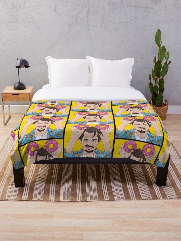 Steve Buscemi Donuts Fear Loathing Throw Blanket