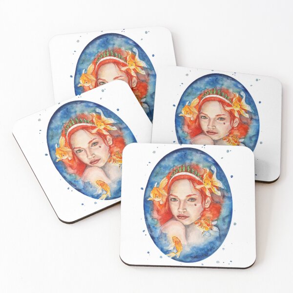 Item preview, Surrealistic watercolor portrait designed and sold by Pappzauber.