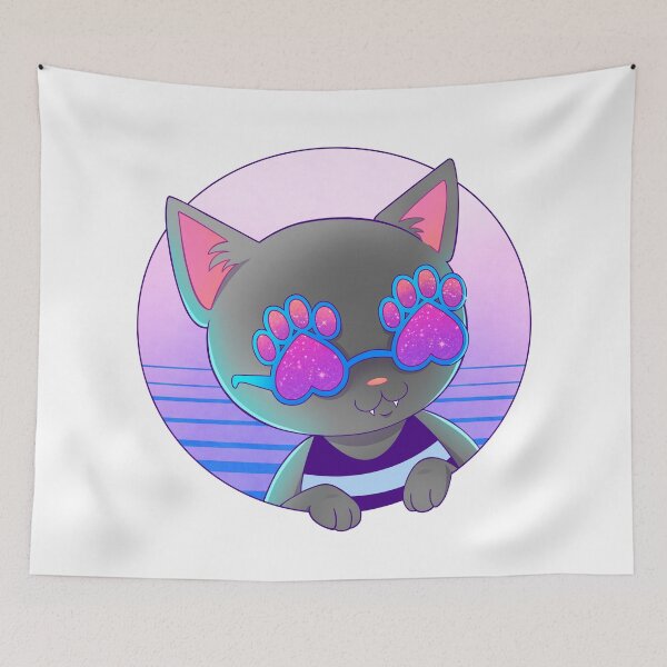 Item preview, Aesthetic Cat With Paw Sunglasses designed and sold by FizzyVee.