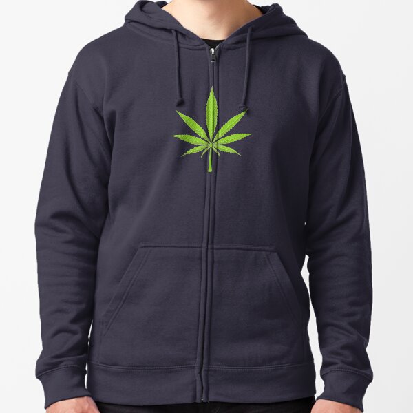 Green leaf Zipped Hoodie by Skayana