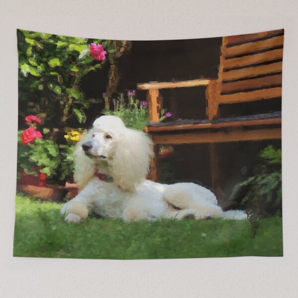 Item preview, Poodle in the garden designed and sold by ThePoodleandCo.