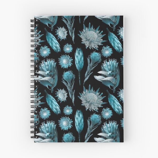 Item preview, Teal Botanical on Black Background designed and sold by Lesley Fitzpatrick.